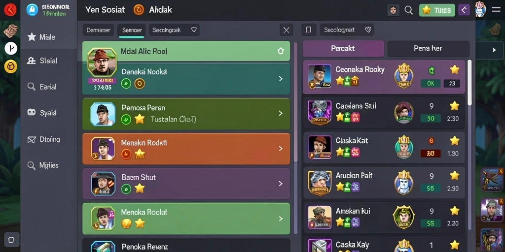 Fitur chat untuk berinteraksi dengan pemain lain.
