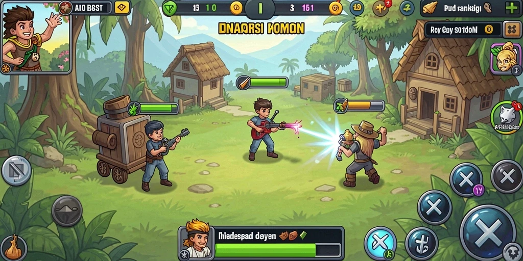 Ilustrasi level yang penuh warna dan mendebarkan.